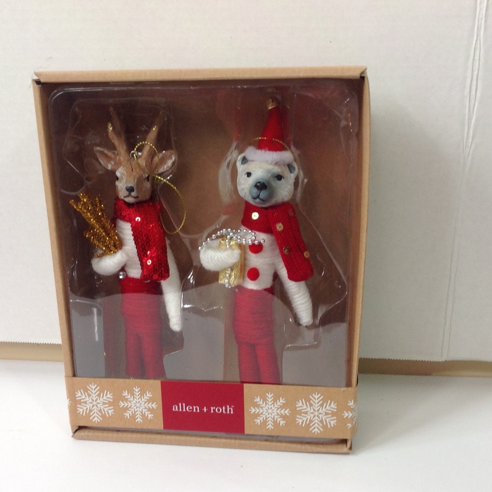 Allen + Roth Deer Holiday Christmas Ornaments NIB
